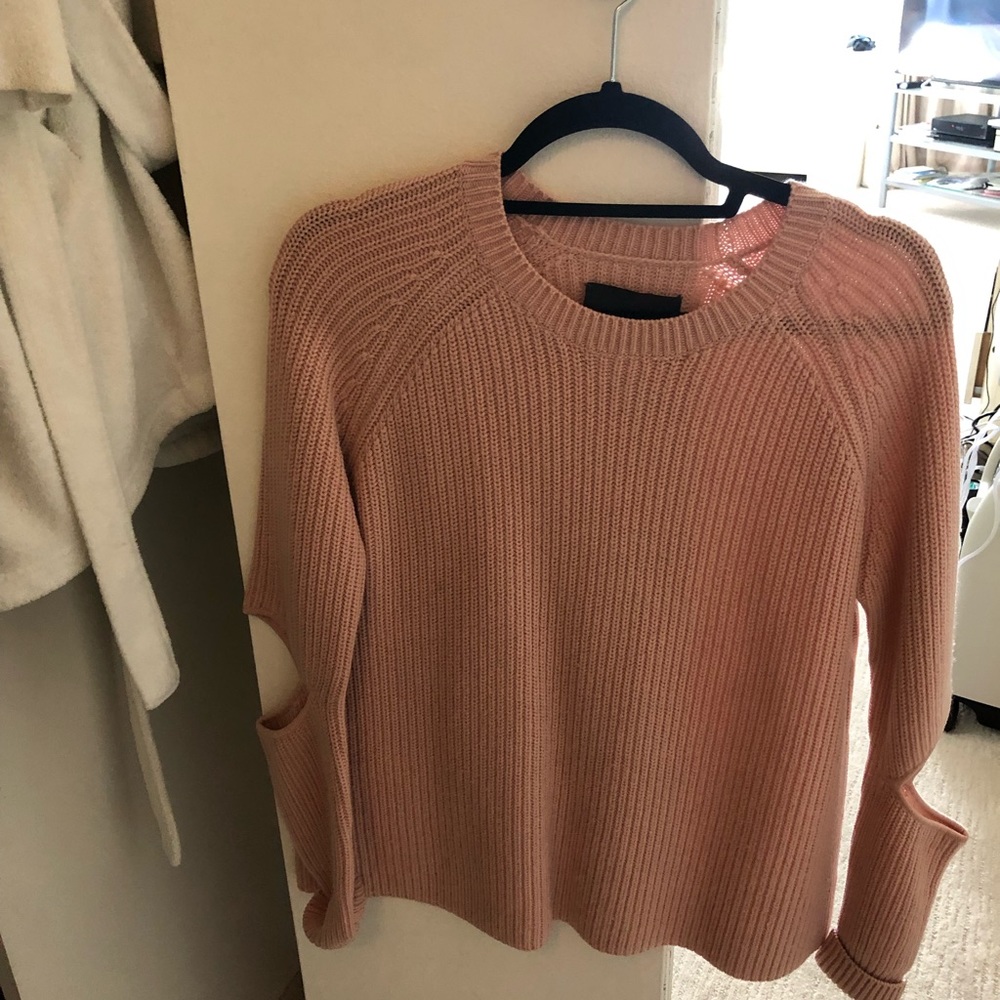 Zoe Jordan cashmere sweater with cut out elbows
